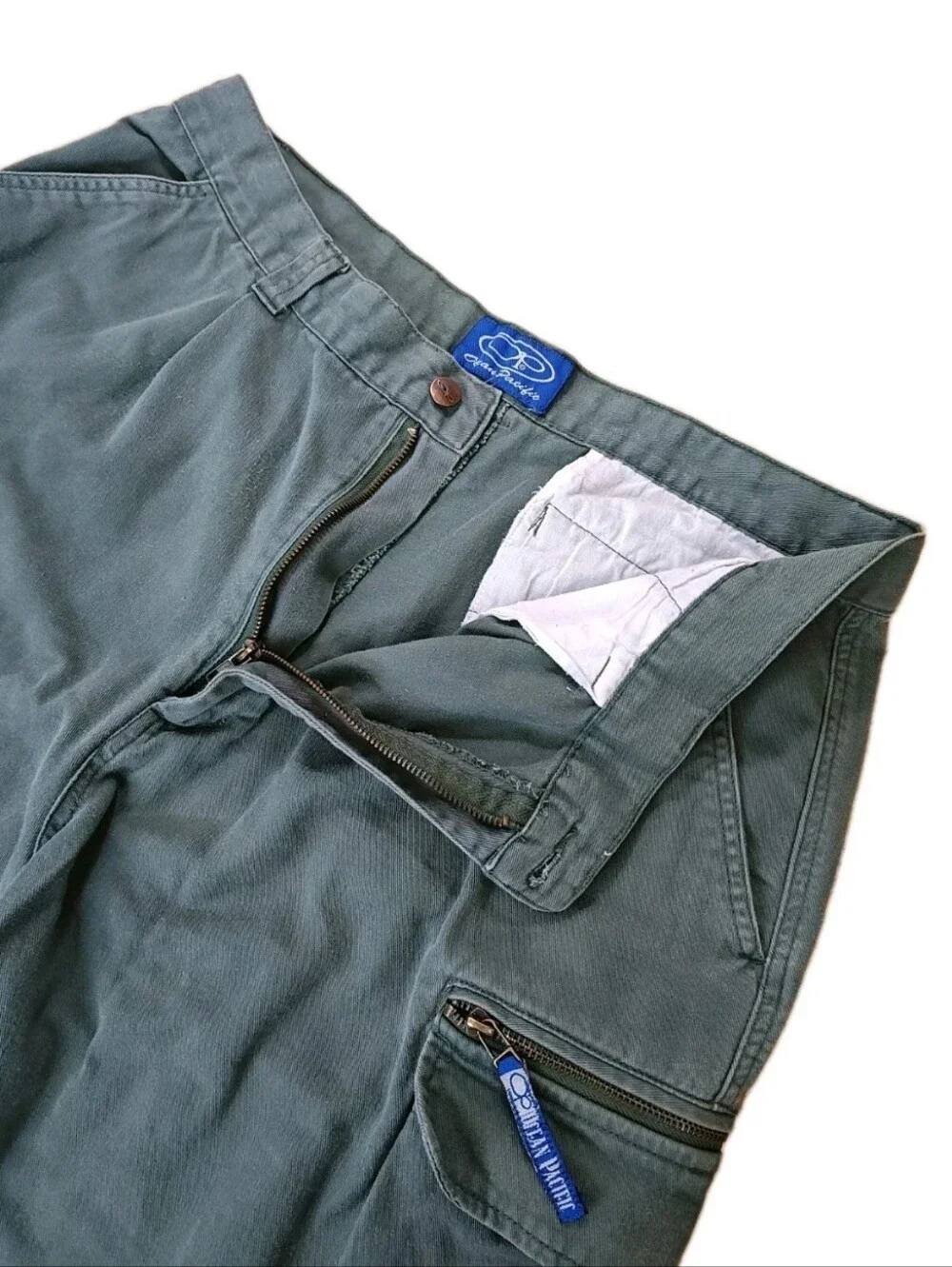 Vtg 80s Ocean Pacific Baggy Pocket Cargo Pleated Shorts Fits 38/9
